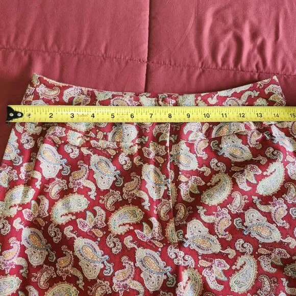 Vtg Harold's Sz 4 Paisley Pants Womens Stretch Cotton Spandex Ivy Prep 90s Y2K - Picture 5 of 10